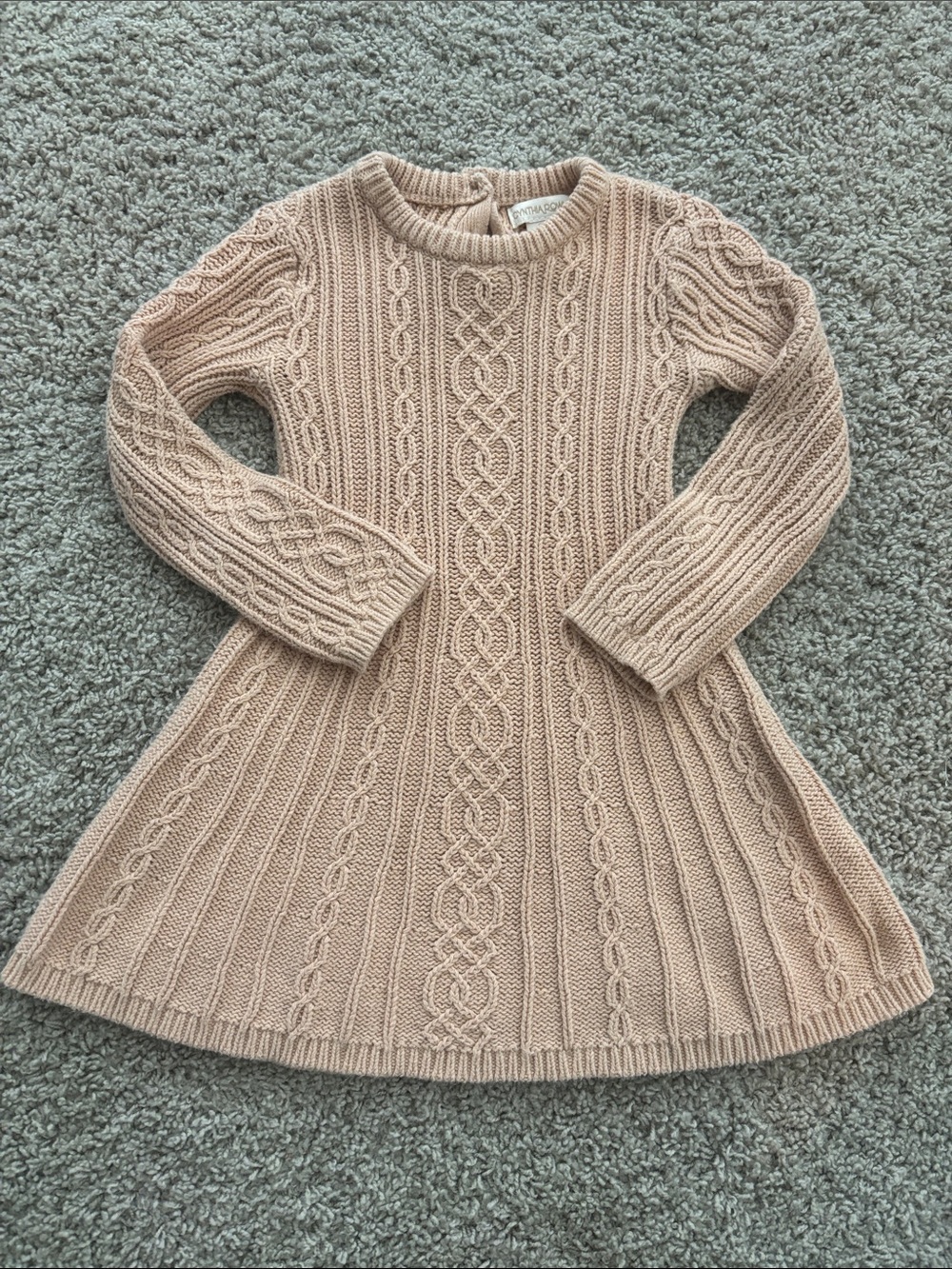Cynthia Rowley Girls' Cable Knit Dress - Blush